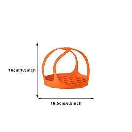 Silicone Sling Lifter, Cooker Sling With Handles Cooling Drying Rack Bakeware Sling Egg Steamer Rack for Cooking, Roasting, Drying(COLOR:Orange/6.5 Inch)