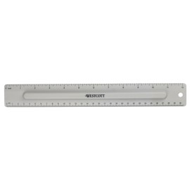 Westcott 17355 12-Inch Ruler Set with Pencil Storage, Innovative Design for Easy Measuring and Organization at School or Office, 2-Piece Set