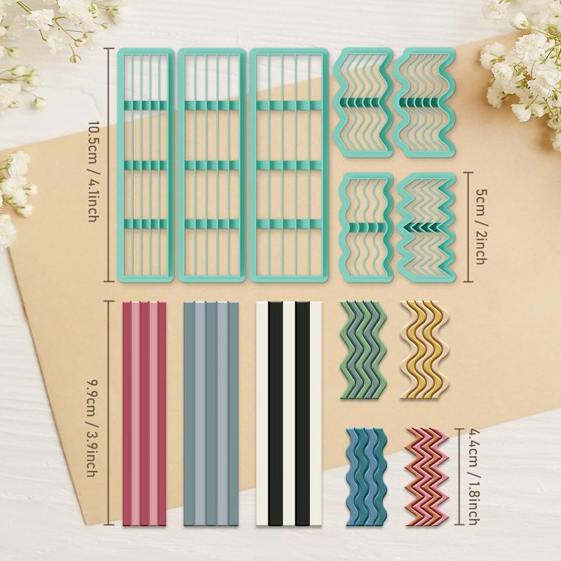 ORIGACH Pack of 7 Polymer Clay Cutters, Strip Clay Cutters