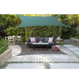 Alion Home 10' x 10' Waterproof Woven Sun Shade Sail in Vibrant Colors (Forest Green)