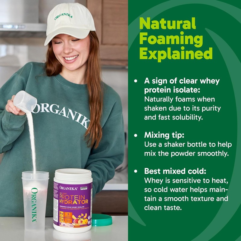 Organika Canadian-Made Protein Hydrator- Peach Mango Flavour- Clear Whey Protein