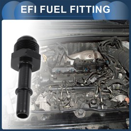 INFINAUTO Fuel Line Connector 8AN Male to Female with 3/8Npt Automotive Quick-Disconnect EFI Fitting Union Swivel Pipe Adapter Aluminum Black 1 Pc