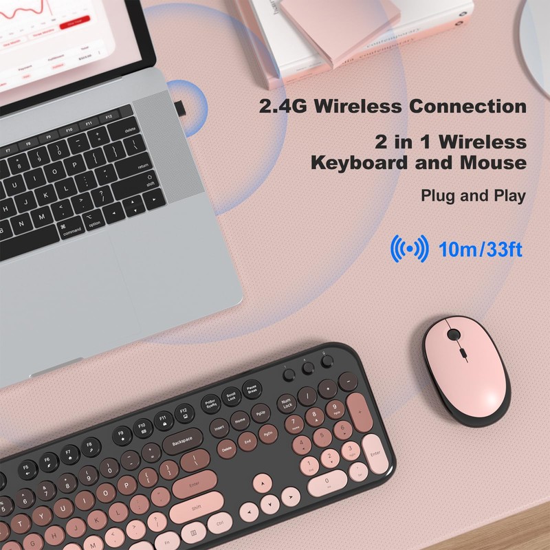 MOFII Wireless Keyboard and Mouse Combo - BlackBerry Gradient Full-Sized