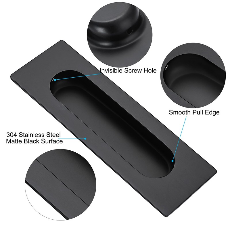 Malimali 120mm Sliding Door Handles Recessed Finger Flush Pulls for
