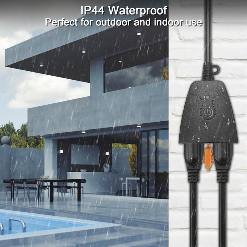 BARST Outdoor Smart Plug, WiFi Smart Plug with Two Grounded