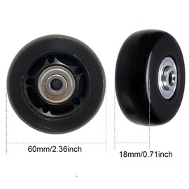 Ashuxxn Pack of 4 Luggage Replacement Wheels Rubber Replacement Wheels Suitcase Replacement Wheels Luggage Case Wheel Rubber Swivel Castors Suitcase Wheels Replacement Wheels Universal Luggage