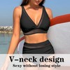 Women's Black Bikini Sets with Hight Waisted Tummy Control Swimsuits
