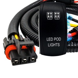 OZ-USA Pulse Power Bus Bar Plug Pod Lights On/Off Rocker Switch Harness RZR Pro Crew XP