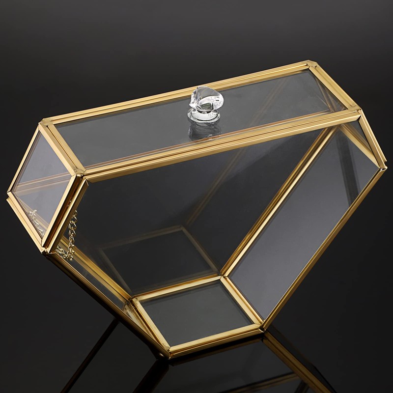 ELLDOO Gold Glass Coffee Filter Holder Coffee Paper Storage Container