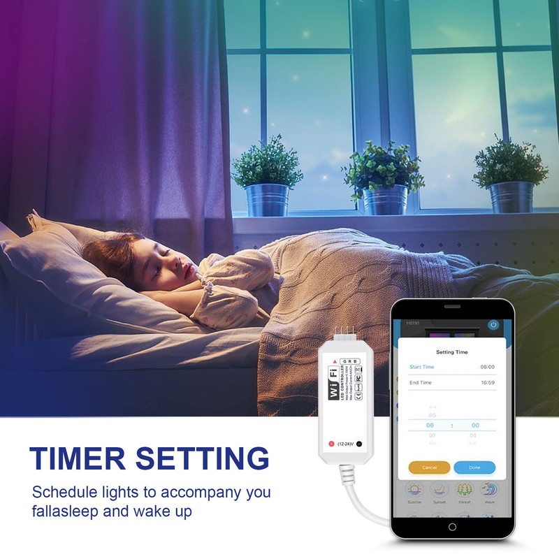 NIZEAMI RGB Led Light Strip Voice Control Work with &