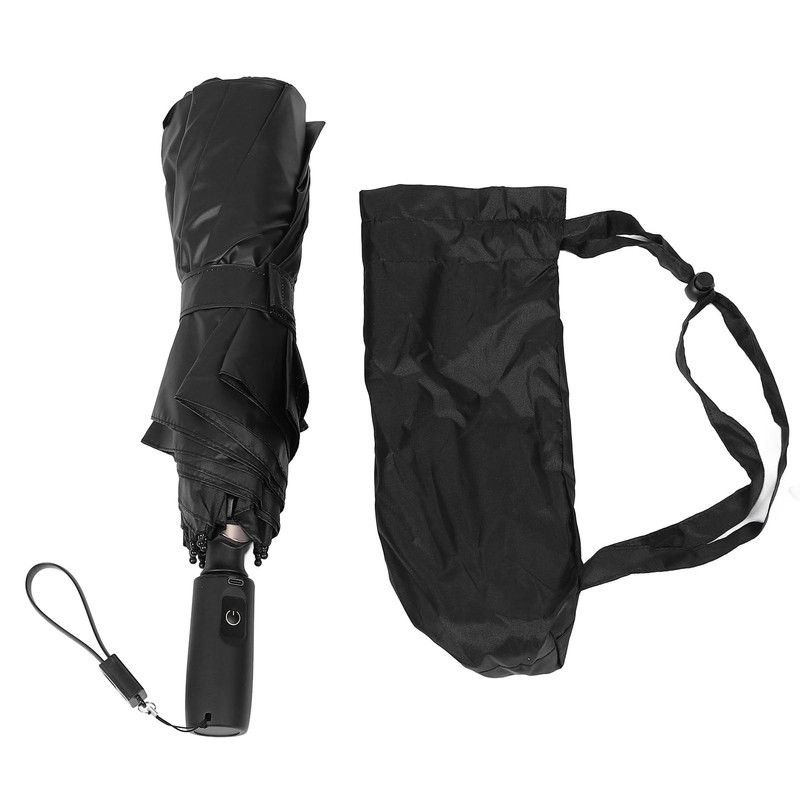Portable Umbrella with Fan 8 Fiberglass Ribs Windproof Umbrella for