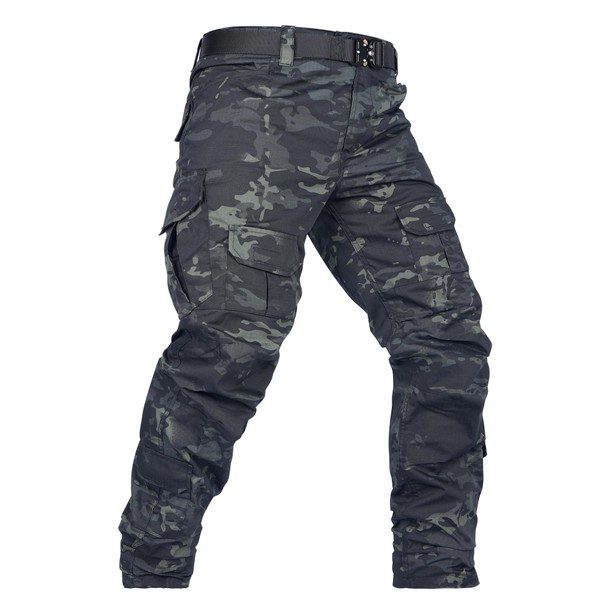 OCANXUE Men's Tactical Pants Camo Cargo Pants Ripstop Work Hiking