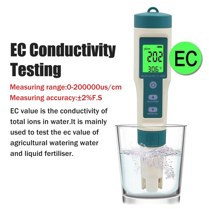 OBEST 8 in 1 Digital Water Quality Tester, TDS Meter/PH//EC/Salinity/Temp