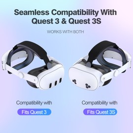 Head Strap for Meta/Oculus Quest 3/3S: Adjustable Quest 3/3S Elite Strap Replacement - Enhanced Comfort Support of VR Headset - Reduce Pressure Extend Playtime