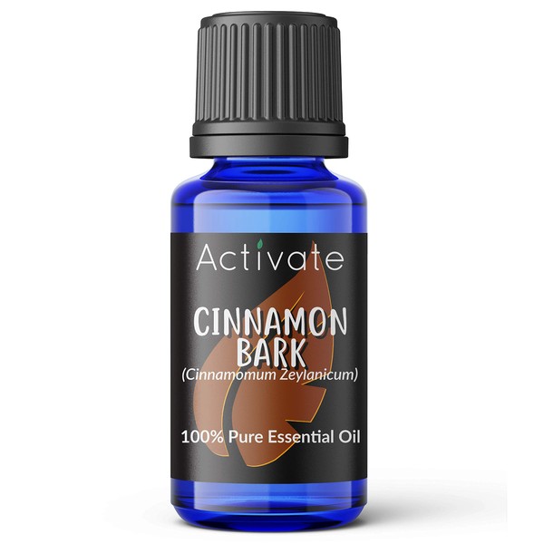 Activate Cinnamon Bark Essential Oil 100% Pure, Premium Grade, Undiluted, Non-GMO, Therapeutic Natural Oils, Aromatherapy & Diffuser Use 10ml