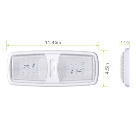5 Pack Leisure LED RV LED Ceiling Double Dome Light Fixture with ON/OFF Switch Interior Lighting for Car/RV/Trailer/Camper/Boat DC 12V Natural White 4000-4500K 48X2835SMD (Natural White 4000-4500K, 5)