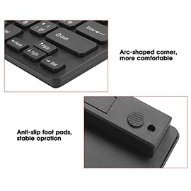 Mini teclado japonés con cable, teclado de interfaz USB con letras japonesas blancas para computadora, silencio ultrafino de 78 teclas, teclado de com