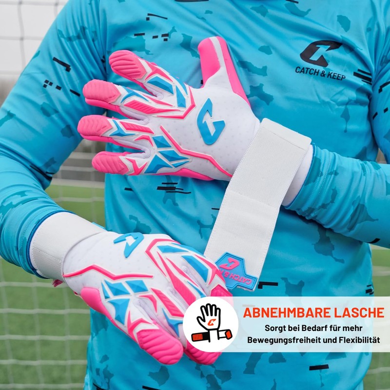 Catch & Keep Professional Goalkeeper Gloves for Adults - Maximum