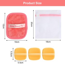 APOMOONS Pack of 7 Washable Make-Up Wipes, 10 x 12 cm, Reusable Make-Up Removal Pads, Washable Cleaning Pads, Face Reusable Makeup Remover Pads with Mesh Laundry Bag for Travel Erase Cosmetics
