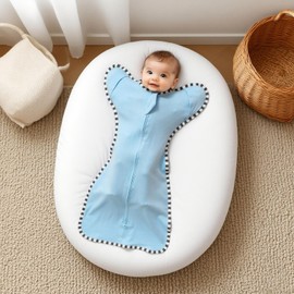 Baby Transition Swaddle 2-Pack, 100% Cotton Newborn Sleep Sack with 2-Way Zipper, Arms Up Design (Arms In/Out), Infant Swaddle for Boys Girls (Blue + Estate Blue, Medium 3-6 Months)