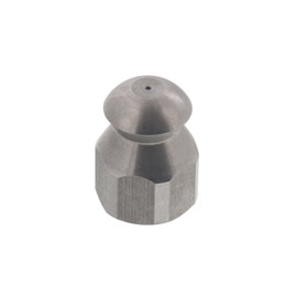 Erie Tools Button Nose 1/4" Drain Cleaning Nozzle 7.0 Orifice 5500 PSI Stainless Steel for Sewer Pipe Water Jetter