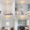 XSDeTu 2 Pack White Semi Flush Mount Ceiling Light, Modern