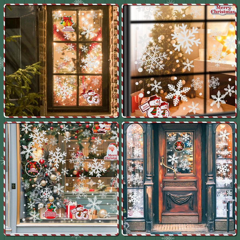 Naler 90 Pegatinas Ventana Decorativa Pegatinas Estáticas Copo de Nieve