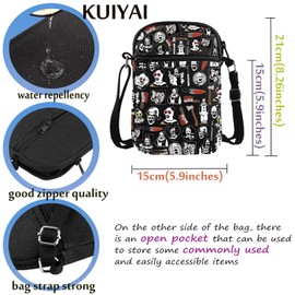 Clown Movie Merchandise Inspired Crossbody Bag Killer Clown Bag Horror Movie Lover Gift Art Gift Scary Clown Character Gift (BusinessGoodCrossBlk)