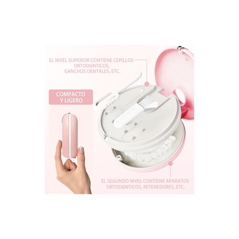 Lumbor37 Protector Bucal y Almacenamiento de Dentaduras Postizas, Elegante Contenedor