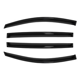 Gldifa 4pc Sun Rain Guard Window Visor Wind Deflector Compatible with 07-12 Nissan Versa Hatchback Smoke