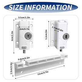 Patio Door Locks, Sliding Glass Door Security Lock for Sliding Glass Door, Patio Sliding Door Lock Sliding Glass Door Lock with Key, 2PCS