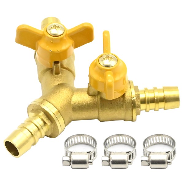 UOIENRT 3/8" Brass Fitting Y Shaped 2 Switch 3 Way