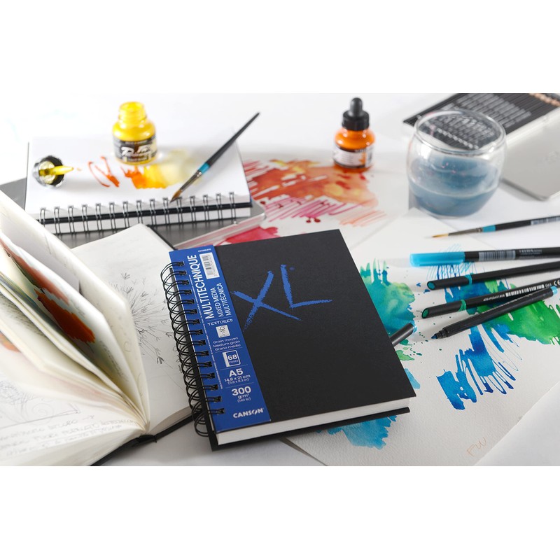 CANSON XL Textured Mixed Media 300gsm A5 Medium Grit Spiral