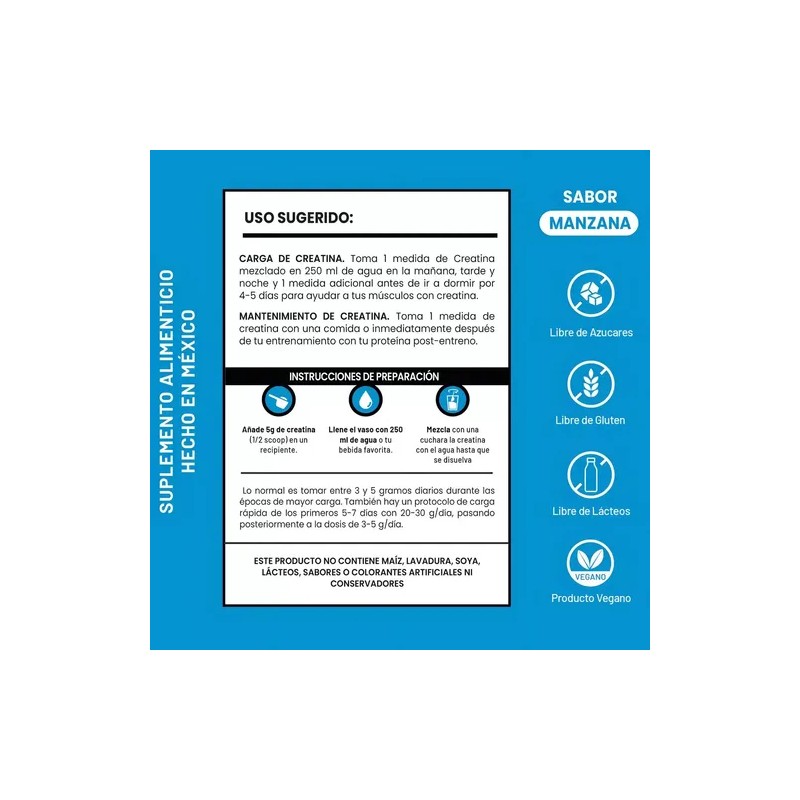 Suplemento Creatina Monohidratada D-mon 1 Kg 200 Servicios