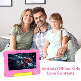 Kids Tablet 7IN Children Tablets for Kids 3-7 Android Tablet for Toddler Boys Girls, Educational Toddler Tablets with WIFI Touch Screen, Dual Camera, Kids Learning APP for Child Ages 3 to12 (Pink)