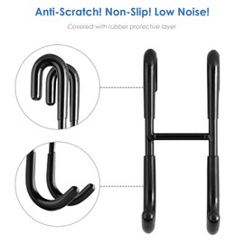 Simtive 12-Inch Shower Squeegee Set, Includes Shower Door Hook and Adhesive Hook, Squeegee for Shower Doors, Mirror and Window, Black