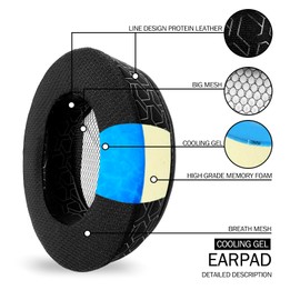 Nullmini Replacement Cooling-Gel Ear Pads Cushion for Bluedio T6 T6S T6C T7 T7+ Headphones