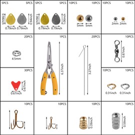 236pcs Fishing Lure Making Tackle Accessories Kits Fishing Pliers Spinnersbait Barrel Swivel Fishing Blade Clevis Wire Shaft Trble Fishing Hooks Gear Kit