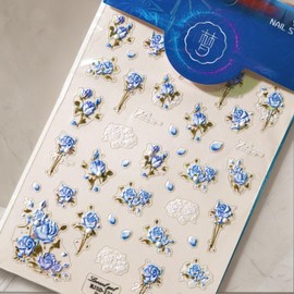 5D Embossed Nail Stickers for Nail Art - Self-Adhesive Floral Nail Decals, Summer Plant Nail Art Stickers for Manicure Decoration (121)