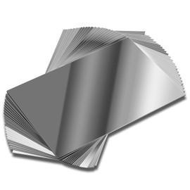 ELCOHO 24 Pack Mirrors Plastic Mirror Decor Flexible Mirror Sheets Self Adhesive Mirror Tiles Silver Mirror Board Card for Educational or Home Decor