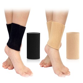 Skating Spirit Ankle Gel Sleeves (1 Pair) Ankle Protection for Figure Skates, ice Skates, Roller Skates, Hockey Skates, Inline Skates, skis, Hard Boots (Black)
