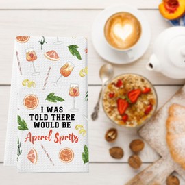 WCGXKO Aperol Cocktail Gift I was Told There Would Be Aperol Cocktail Kitchen Towel Bachelorette Gift (Aperol Towel)