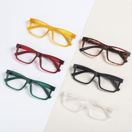 BFOCO Oversized Reading Glasses Metalless Screwless Spring Hinges for Men 6 Pack Readers +0.50