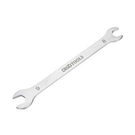 sourcing map Thin Open End Wrench 8mm x 9mm Metric Sandblasting Plated 3cr13 Stainless Steel, Double Ended Slim Spanner for Household Maintenance and General Repairs