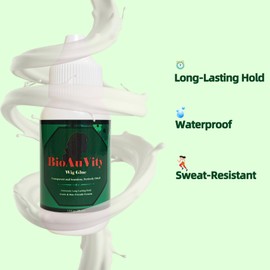 2-Pack BioAuVity Wig Glue for Lace Front Wigs - Extreme Long Lasting Hold, Waterproof & Sweat Proof, Transparent & Seamless, Gentle & Skin-Friendly Formula