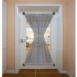 Magnetic Curtain Bungee cord Rod for Metal Doors with Adjustable Length - Stretchable up to 35 inches,for Magnetic Window Cafe, Classroom whiteboard,Refrigerator. Black 1 Pack