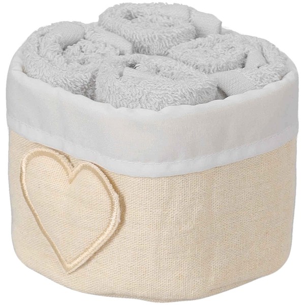 Casatessile Susanna Grigio Scuro Bathroom Wash with Fabric Basket Set