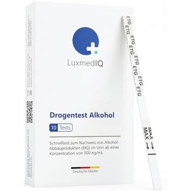 10 x LuxmedIQ Alcohol Test, EtG Quick Test, Ethyl Glucuronide Urine Test, Highly Sensitive Alcohol Test, Urine Diving Test for Home, Urine Test Strips for Detection of Alcohol Consumption up to 5 Days