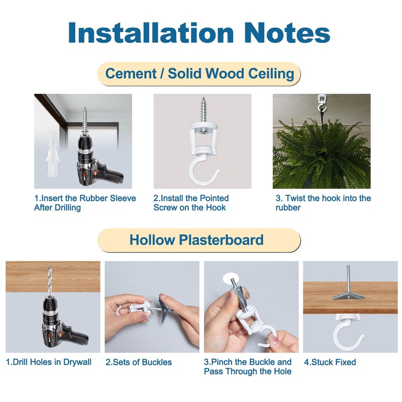 ONIKK Ceiling Hooks for Hanging Plants, Heavy Duty Metal Plant