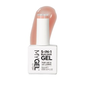 Mylee 5-in-1 Builder Gel, 15 ml, UV/LED Lamp Required, for Hard, Strong Nails, Nail Tips & Extensions, Anchoring Stickers & Stones, Improving Your Manicures (Blush)